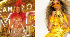 Celebridades usam tapa-mamilo em desfiles de Carnaval